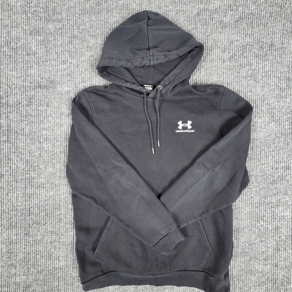 Under Armour Men's M Black Pullover Hoodie Logo Sweatshirt Size Medium